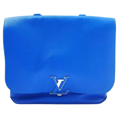 Pre-owned Louis Vuitton Women's Volta Top Handle Bag In Blue Taurillon Leather