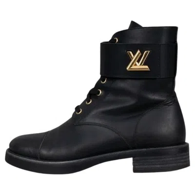 Pre-owned Louis Vuitton Wonderland Leather Ankle Boots - Size 39 In Black