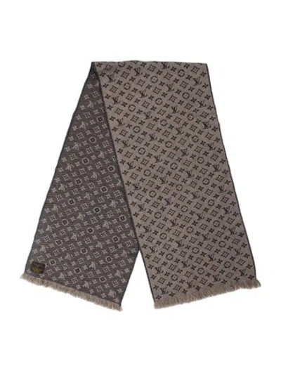Pre-owned Louis Vuitton Wool 2016 Scarf In Gray