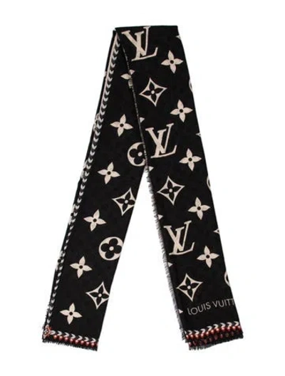 Pre-owned Louis Vuitton Wool 2020 Shawl In Black