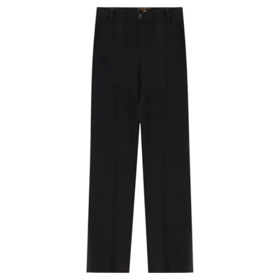 Pre-owned Louis Vuitton Wool & Mohair Blend Tailored Straight-leg Trousers In Black