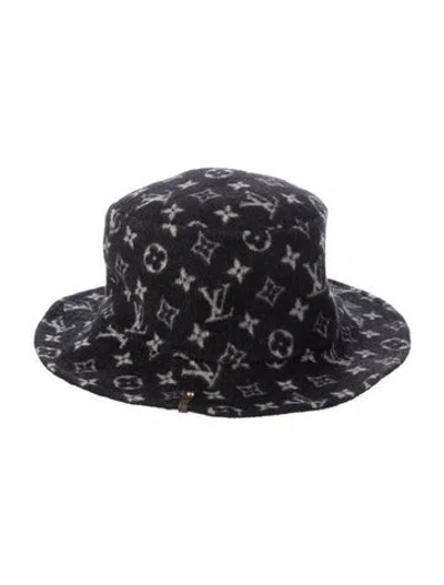 Pre-owned Louis Vuitton Wool Bucket Hat In Black