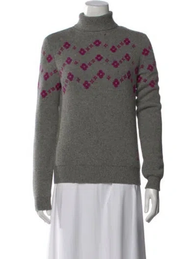 Pre-owned Louis Vuitton Wool Graphic Print Sweater In Gray