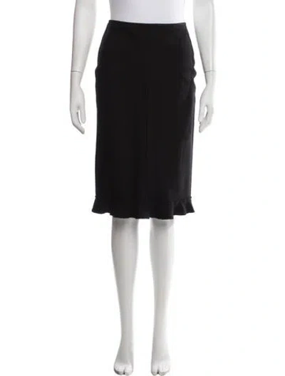 Pre-owned Louis Vuitton Wool Knee-length Skirt In Black