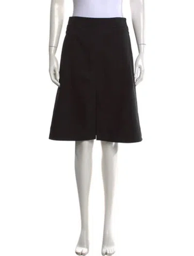 Pre-owned Louis Vuitton Wool Knee-length Skirt In Black