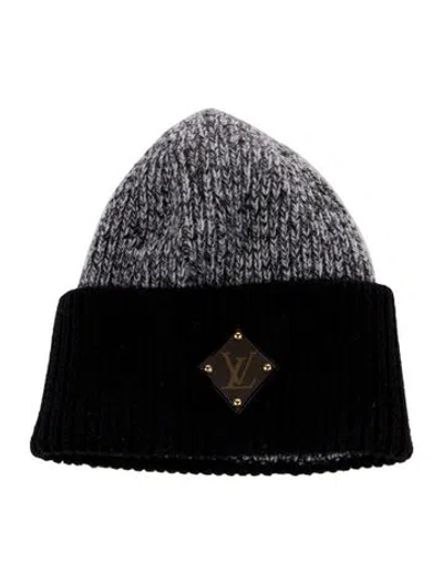 Pre-owned Louis Vuitton Wool Lv Initiales Beanie In Black