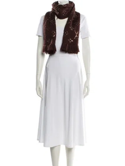 Pre-owned Louis Vuitton Wool Lv Monogram Scarf