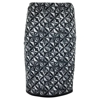 Pre-owned Louis Vuitton Wool Monogram Mid Length Skirt In Black