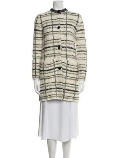 Pre-owned Louis Vuitton Wool Plaid Print Jacket In Neutral