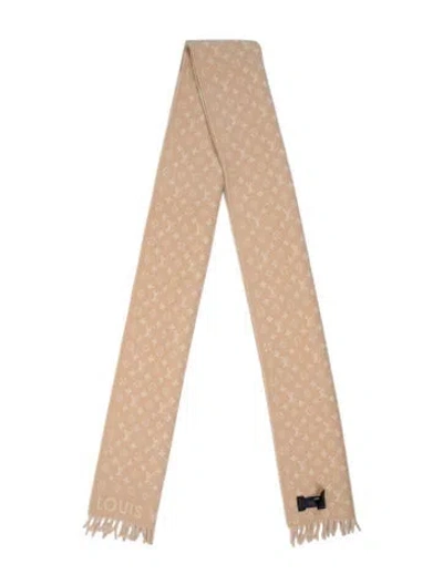 Pre-owned Louis Vuitton Wool Printed Scarf In Neutral