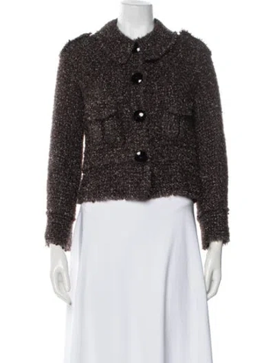Pre-owned Louis Vuitton Wool Tweed Pattern Jacket In Brown