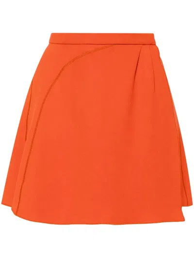 Pre-owned Louis Vuitton Wrap-front Mini Skirt In Orange