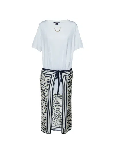 Pre-owned Louis Vuitton Wrap Scarf T-shirt Mini Dress In White