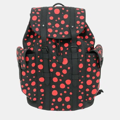Pre-owned Louis Vuitton X 2023 Yayoi Kusama Monogram Taurillon Christopher Mm Backpack In Black