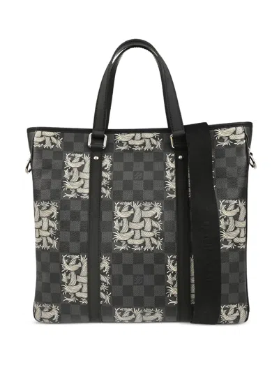 Pre-owned Louis Vuitton X Christopher Nemes 2015 Tadao Pm Damier Graphite Tote Bag In Black