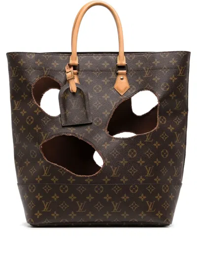 Pre-owned Louis Vuitton X Comme Des Garçons 2014 Monogram Hole Tote In Brown