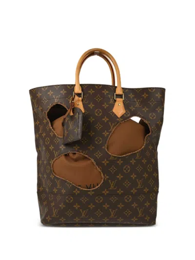 Pre-owned Louis Vuitton X Comme Des Garçons 2014 With Holes Tote Bag In ブラウン