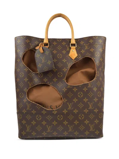 Pre-owned Louis Vuitton X Comme Des Garçons 2014 With Holes Tote Bag In Brown