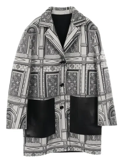 Pre-owned Louis Vuitton X Fornasetti 2010s Reversible Coat In Gray