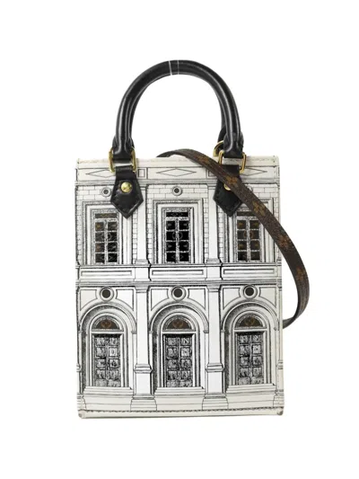 Pre-owned Louis Vuitton X Fornasetti Architettura Petite Sac Plat Tote Bag In White