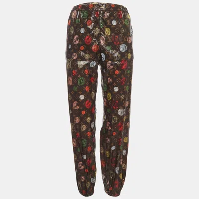 Pre-owned Louis Vuitton X Fornasetti Multicolour Cameo & Coin Print Nylon Jogging Pants S In Multicolor