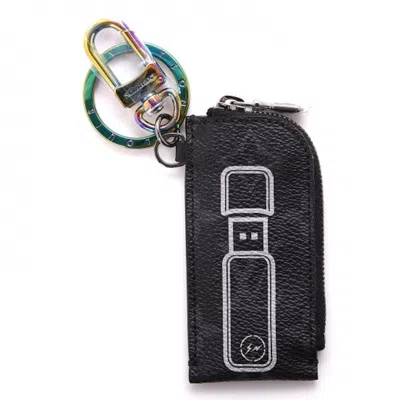 Pre-owned Louis Vuitton X Fragment Key Pouch Flash Drive Monogram Eclipse In Black/grey
