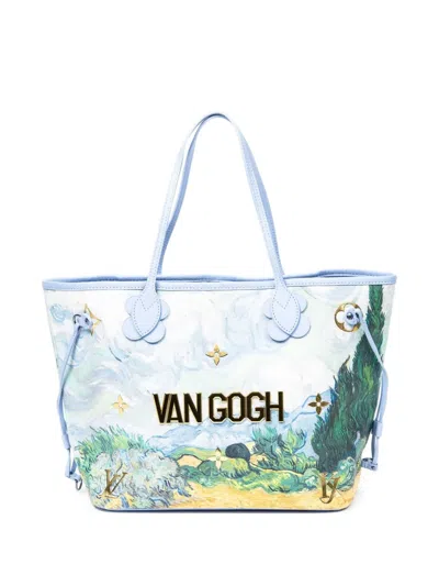 Louis Vuitton X Jeff Koons 2020s Neverfull Vincent Van Gogh Tote Bag In Blue