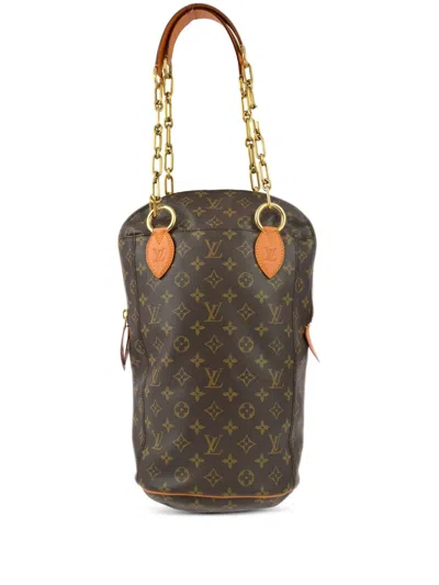 Pre-owned Louis Vuitton X Karl Lagerfeld 2014 Punching Pm Handbag In 褐色