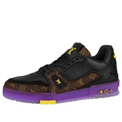 Pre-owned Louis Vuitton X Lakers Lv Trainers 'brown Monogram With Black Purple'
