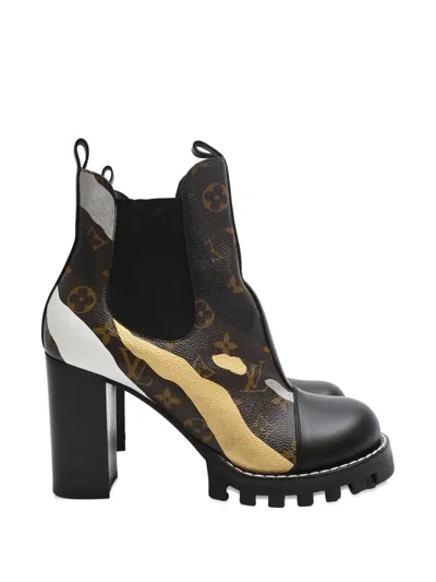 Pre-owned Louis Vuitton X League Of Legends 2019 Star Trail Ankle Boots In Brown
