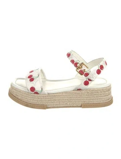 Pre-owned Louis Vuitton X Murakami Canvas Espadrilles In White