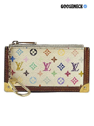 Pre-owned Louis Vuitton X Murakami Collab Zip Key Chain Wallet