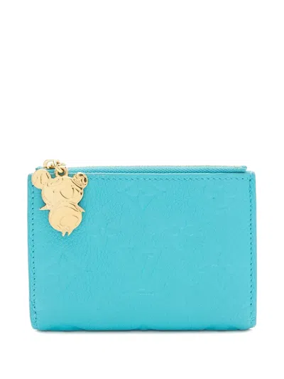 Pre-owned Louis Vuitton X Murakami Monogram Empreinte Leather Wallet In Blue