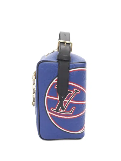 Pre-owned Louis Vuitton X Nba 2021 Logo-print Clutch Bag In Blue