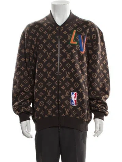 Pre-owned Louis Vuitton X Nba 2021 Lv Monogram Bomber Jacket In Brown