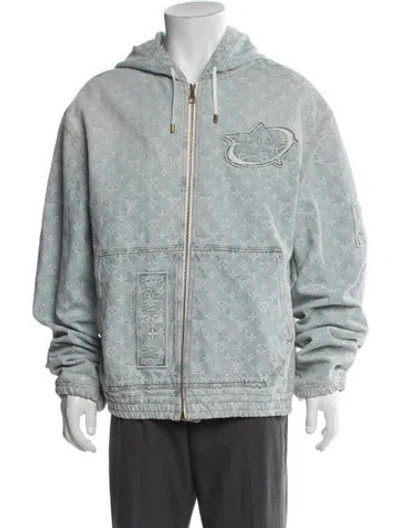 Pre-owned Louis Vuitton X Nba 2021 Monogram Denim Jacket Denim Jacket In Blue