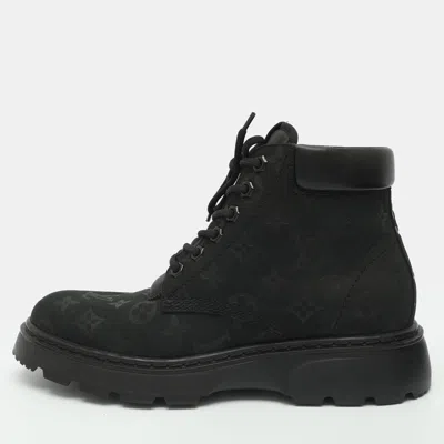 Pre-owned Louis Vuitton X Nba Bold Size 40 Black Nubuck Leather Ankle Length Boots