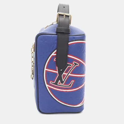 Pre-owned Louis Vuitton X Nba Cloak Dopp Kit Chain Handbag Monogram Taurillon Blue