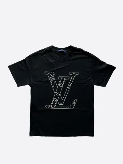 Pre-owned Louis Vuitton X Nba Louis Vuitton Nba Black Embroidered Logo T-shirt