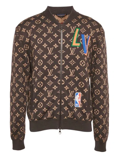 Pre-owned Louis Vuitton X Nba Monogram Wool Jacket In Brown