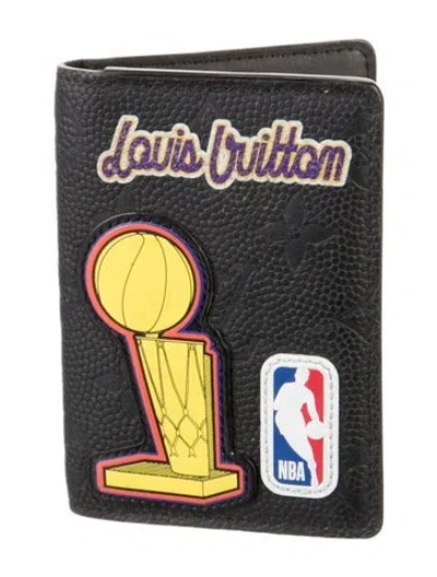 Pre-owned Louis Vuitton X Nba X Nba Pocket Organizer Lv Monogram Bifold Wallet In Black