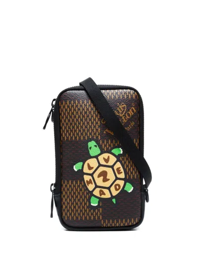 Pre-owned Louis Vuitton X Nigo 2021-2025 Damier Giant Double Phone Pouch In Brown