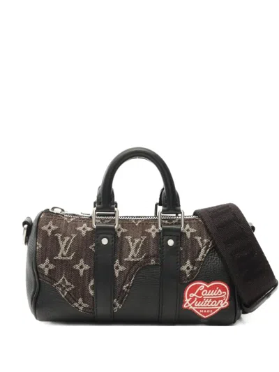 Pre-owned Louis Vuitton X Nigo 2021 Keepall Xs Monogram Denim Handbag In Black