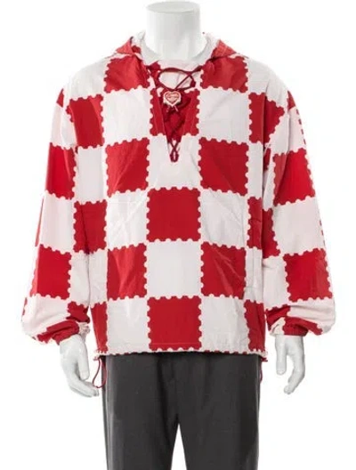 Pre-owned Louis Vuitton X Nigo 2022 Puzzle Denim Jacket In Red