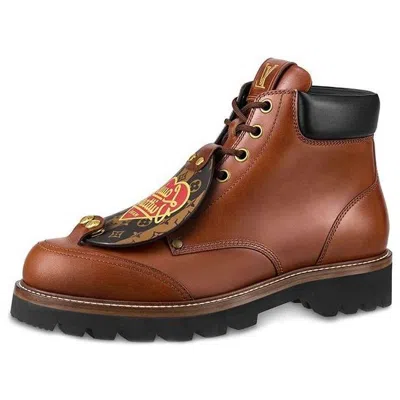 Pre-owned Louis Vuitton X Nigo Ankle Boots 'brown With Black'