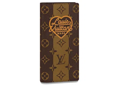 Pre-owned Louis Vuitton X Nigo Brazza Wallet Monogram Stripes In Brown