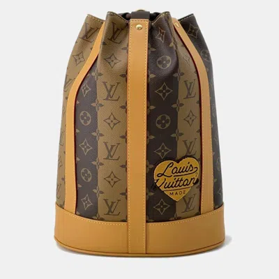 Pre-owned Louis Vuitton X Nigo Brown Monogram Reverse Randonnee Backpack