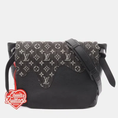 Pre-owned Louis Vuitton X Nigo Busas Tokyo Shoulder Bag Monogram Denim Black