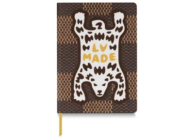 Pre-owned Louis Vuitton X Nigo Clemence Notebook Damier Ebene Giant In Brown