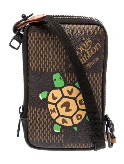 Pre-owned Louis Vuitton X Nigo Damier Ebene Crossbody Bag In Brown